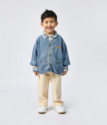 29888 Ensemble de gilet en jean et chemise à carreaux pour garçon MAZYOUD