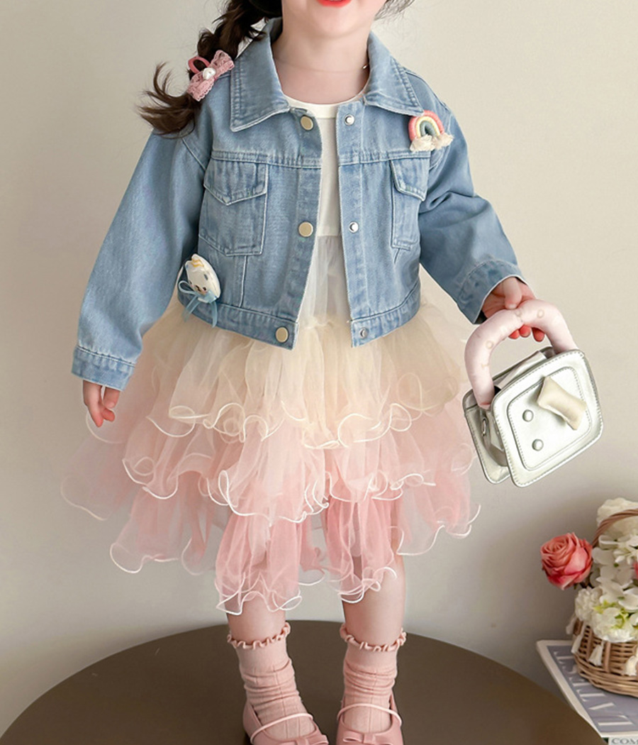51435 Robe tutu princesse avec veste en jean fille – Image 1