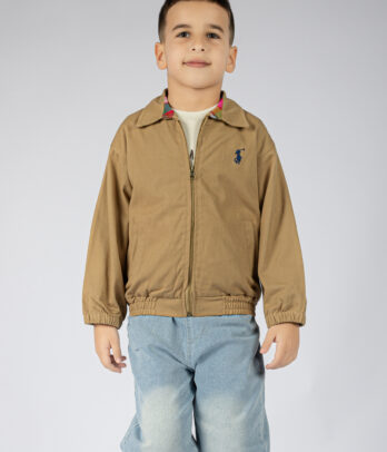 Veste garçon Style polo en velours côtelé et denim