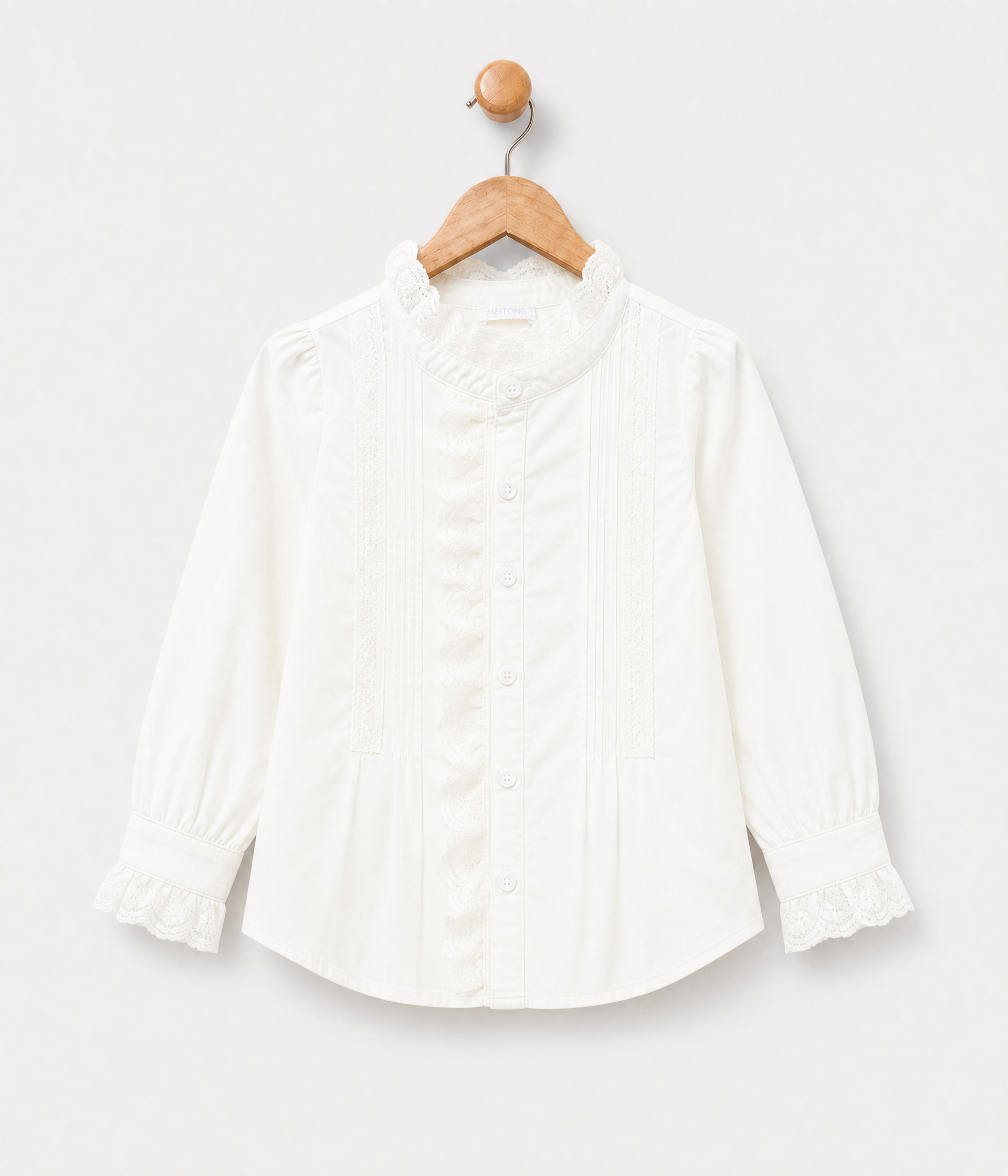 57758e Chemise blanche fille style rétro – Image 1