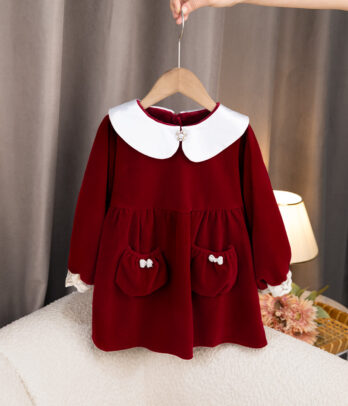 62237 Robe Velours Fille – Élégance d’Hiver MAZYOUD