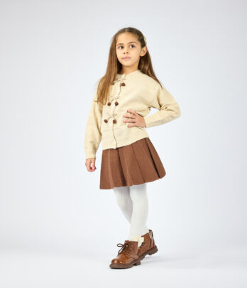 62716 Ensemble fille beige & marron – Charme authentique pour l’Aïd MAZYOUD