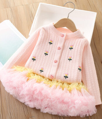 Robe Rose à Volants & Fleurs – Tendre & Féérique