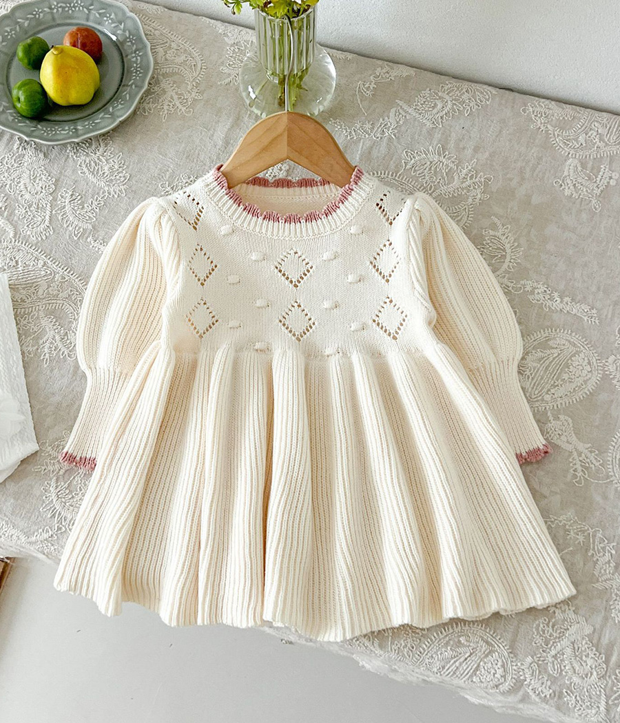 92224 Robe en laine Écru – Douceur & Élégance – Image 1
