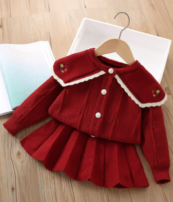 set de jupe et cardigan en laine