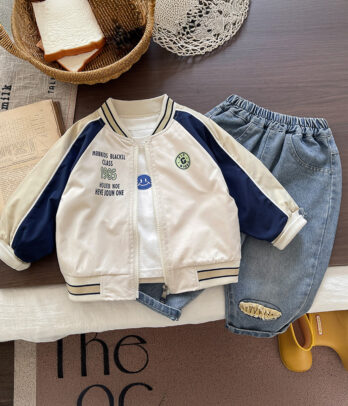 Ensemble garçon – veste sport, t-shirt et jean décontracté