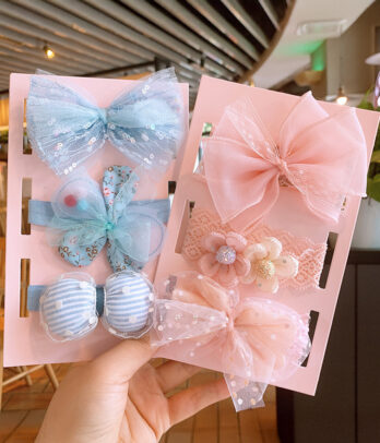 Lot de 3 bandeaux bébé fille – rose pastel & nœuds élégants