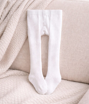 Collant bébé côtelé – Couleur Blanc