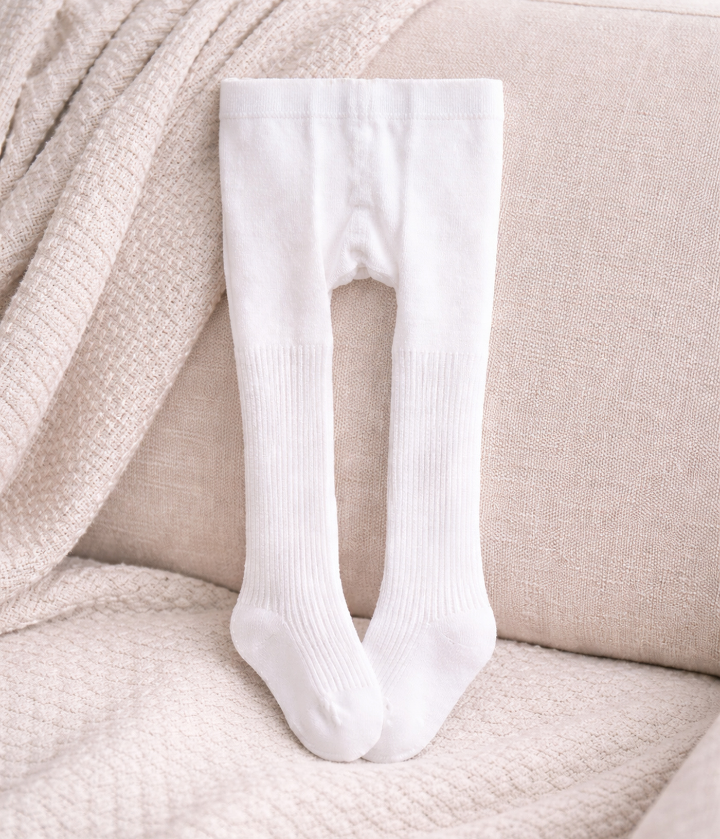 45244 jpg Collant bébé côtelé – Couleur Blanc – Image 1