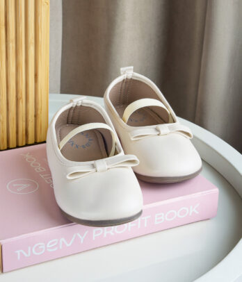 Ballerines Bébé Écru à Petit Nœud