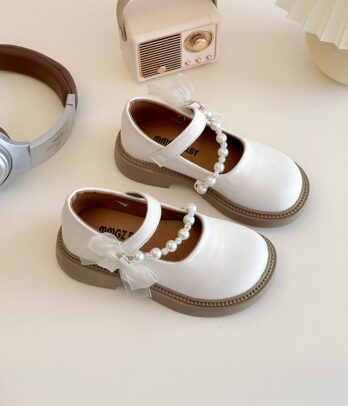Chaussures Fille Écru avec Perles