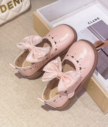 Ballerines Fille Rose avec Nœud Satiné