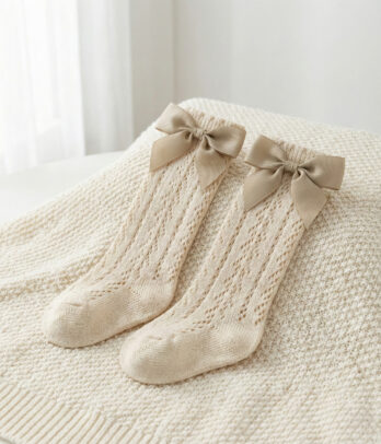 Chaussettes hautes bébé – Beige doré
