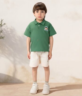 Ensemble garçon polo vert 2 pièces