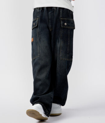 Jean Garçon – Style Cargo Noir Délavé