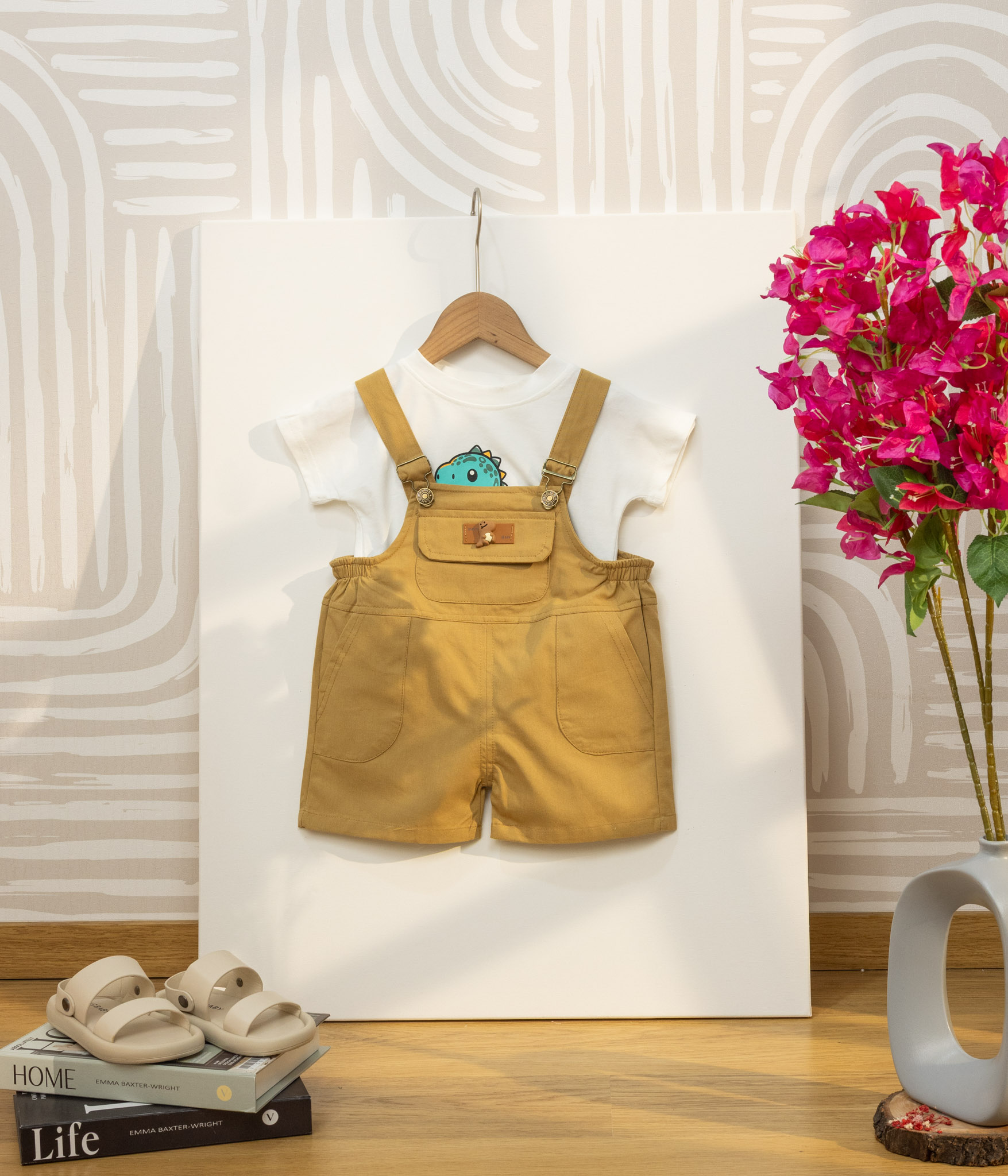 736771-2 Ensemble salopette garçon & t-shirt blanc – Image 1