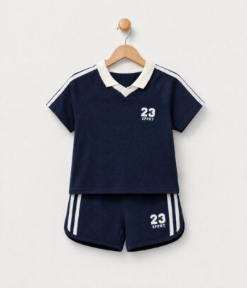 2 pièces fille sport bleu marine