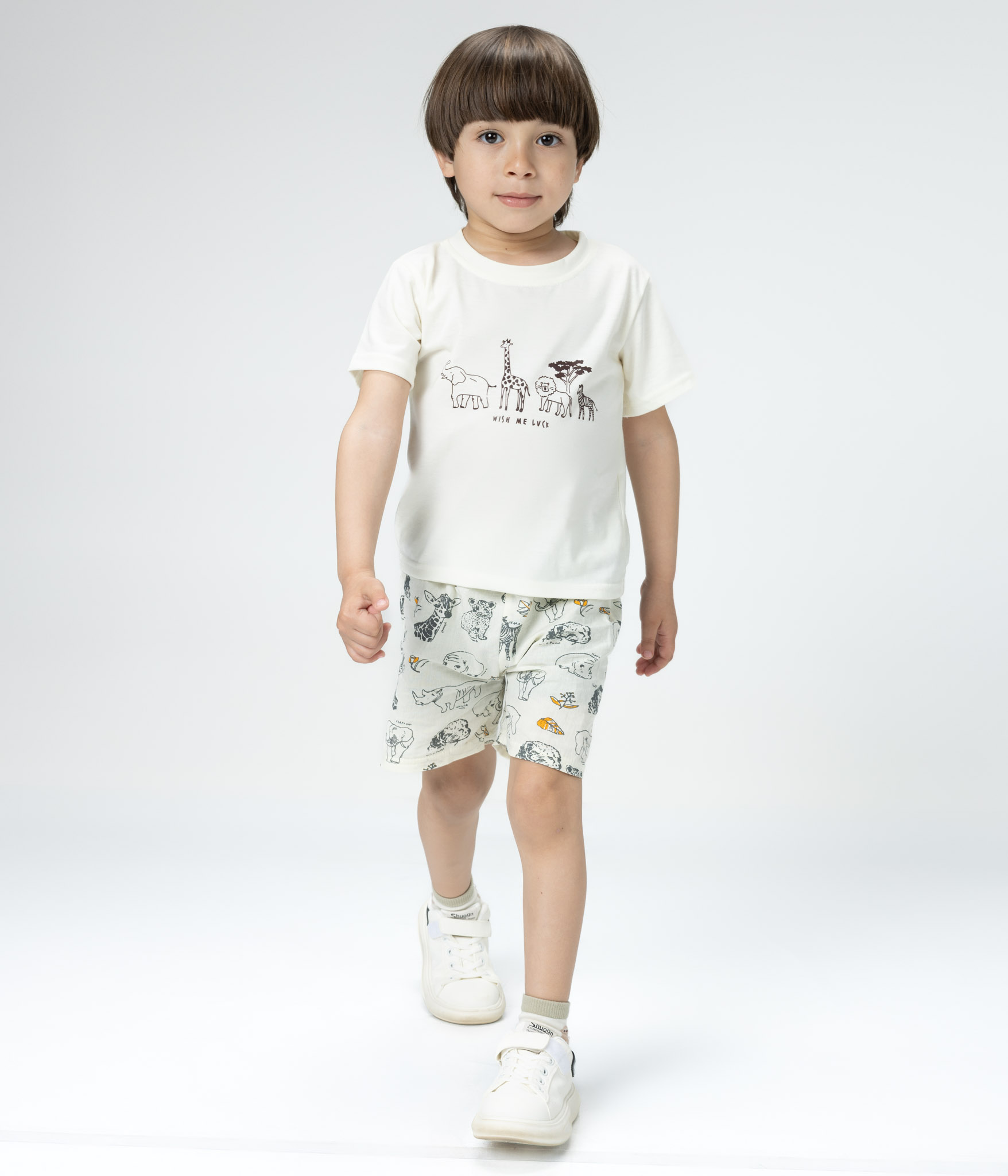 823575-Edit 2 Pièce garçon t-shirt safari & short imprimé – Image 1
