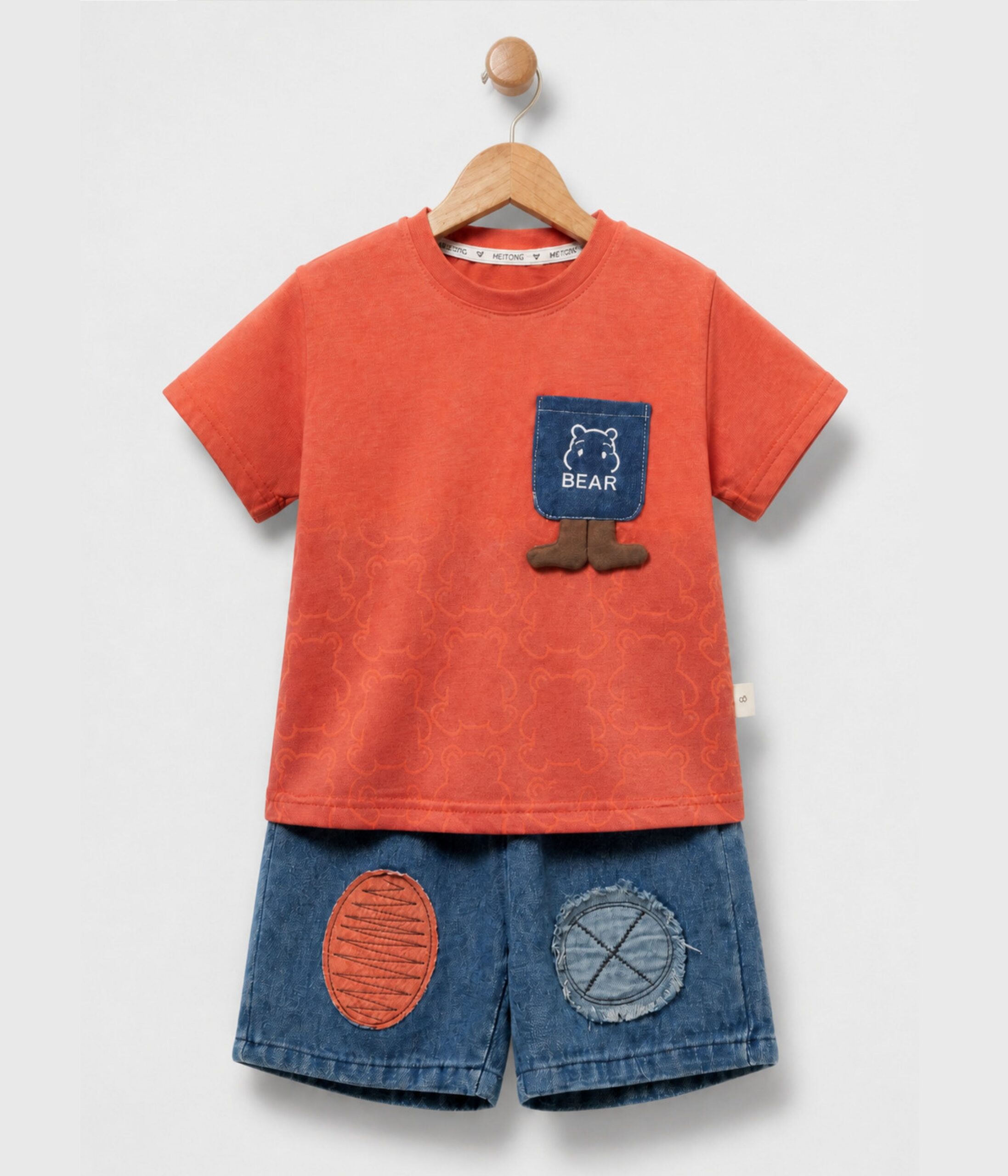 892636f Ensemble garçon orange brique confortable – Image 1