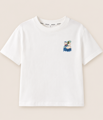 T-shirt garçon blanc à coton doux