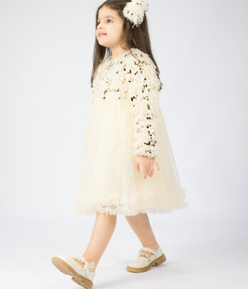Robe de fête bébé fille – sequins et tulle vaporeux