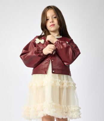 Ensemble de robe et gilet bordeaux – Douceur et élégance