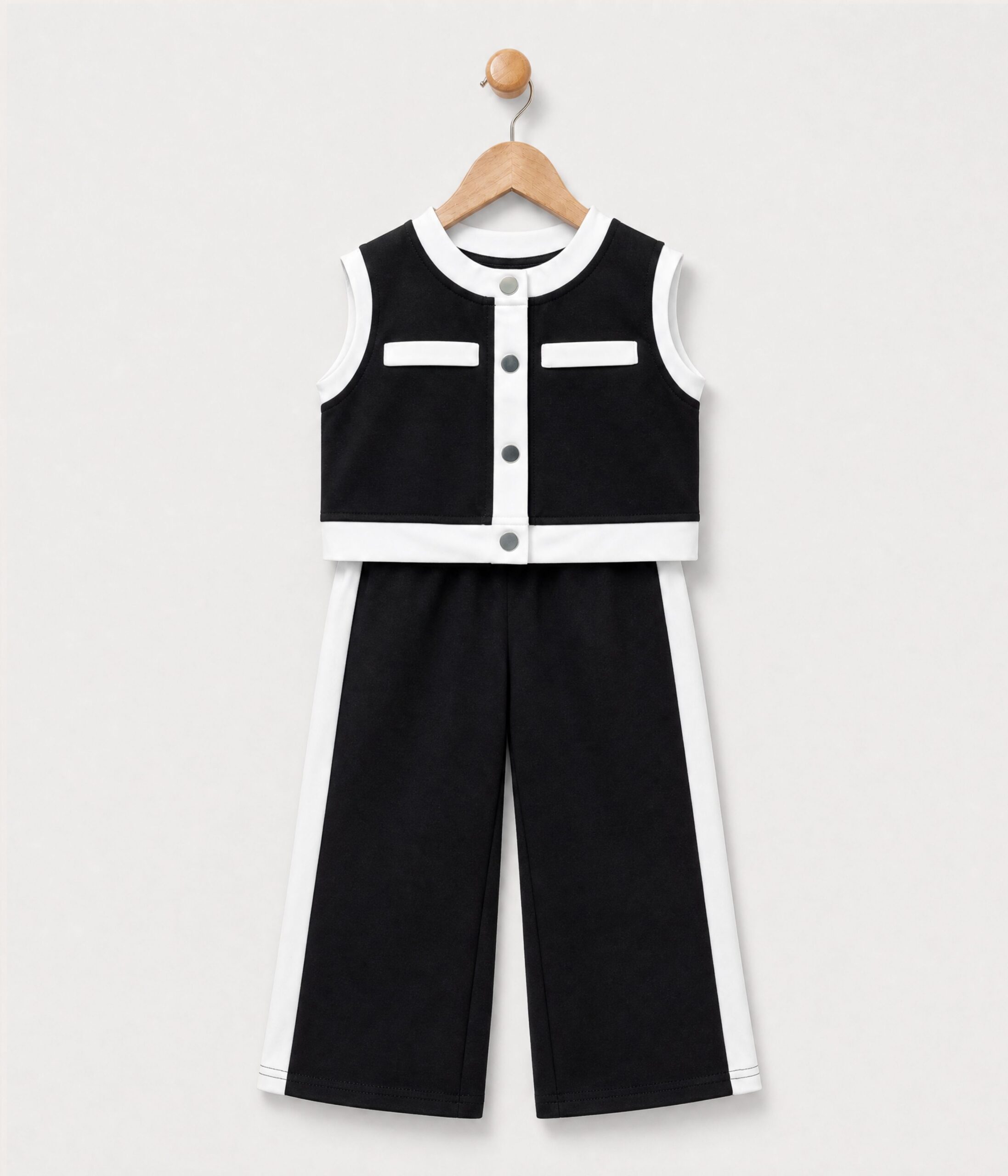 050193 Ensemble parisien pour fille noir et blanc – Image 1