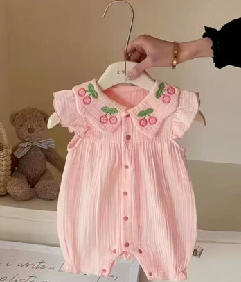 Salopette bébé fille rose pêche