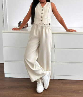 Ensemble fille 2 pièces beige chic