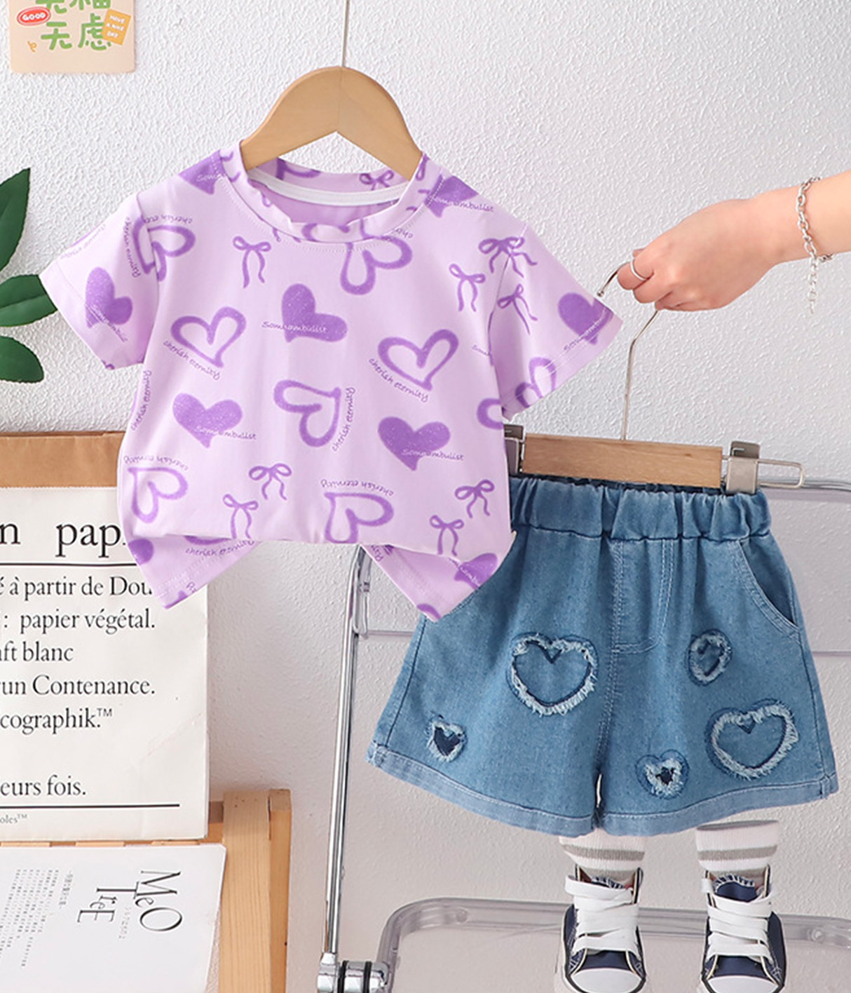 278263 tenue fillette violet style craquant 2 pièces – Image 1