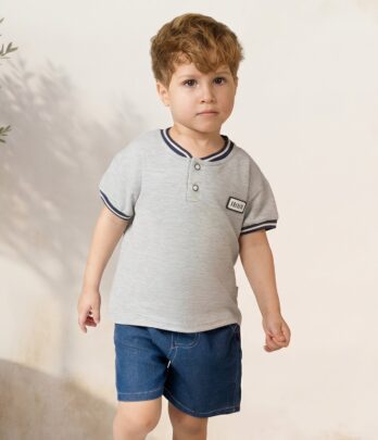 Tenue garçon gris 2 pièces chic