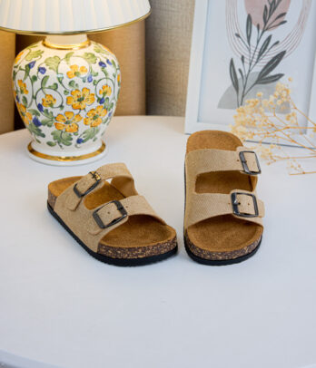 Mules enfant style naturel beige