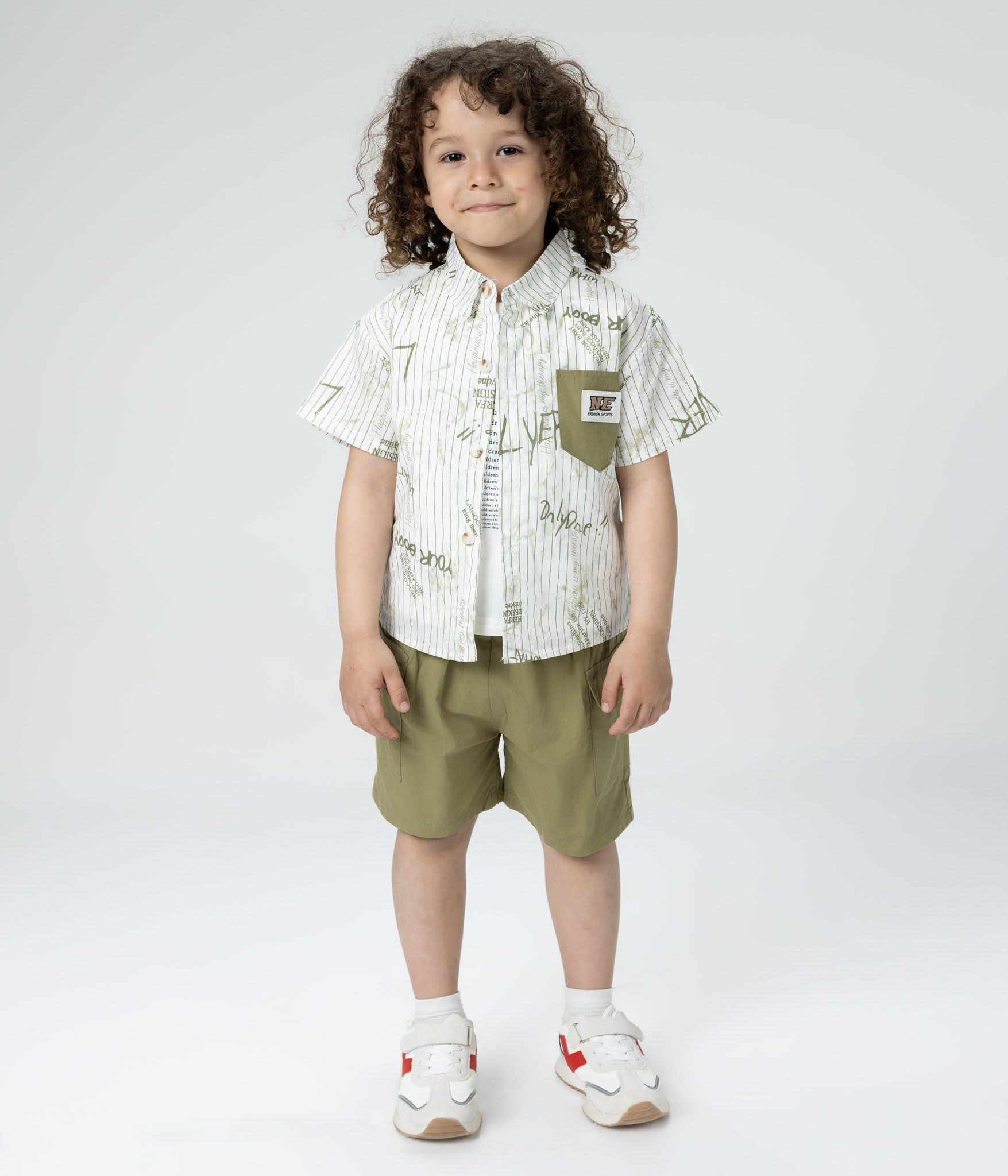 459537 (3)-Edit Tenue 3 pièces garçon kaki moderne – Image 1