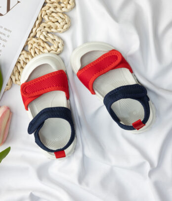Sandales garçon rouge et bleu sport