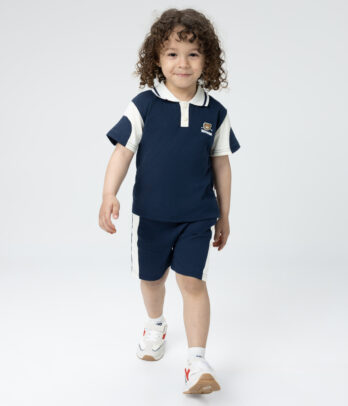 Ensemble 2 pièces garçon bleu marine sportif