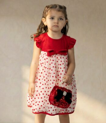 Robe d'été rouge pour petites filles