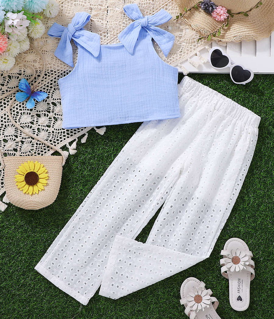 681262 Duo léger et pantalon blanc dentelle – Image 1