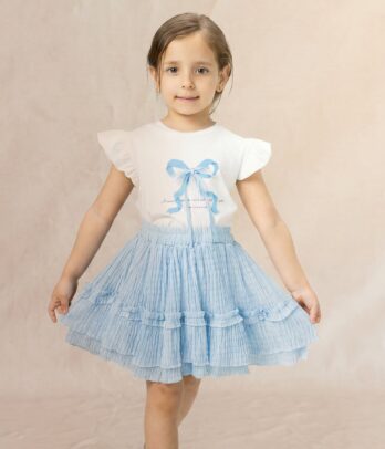 Ensemble 2 pièces fille bleu ciel élégant