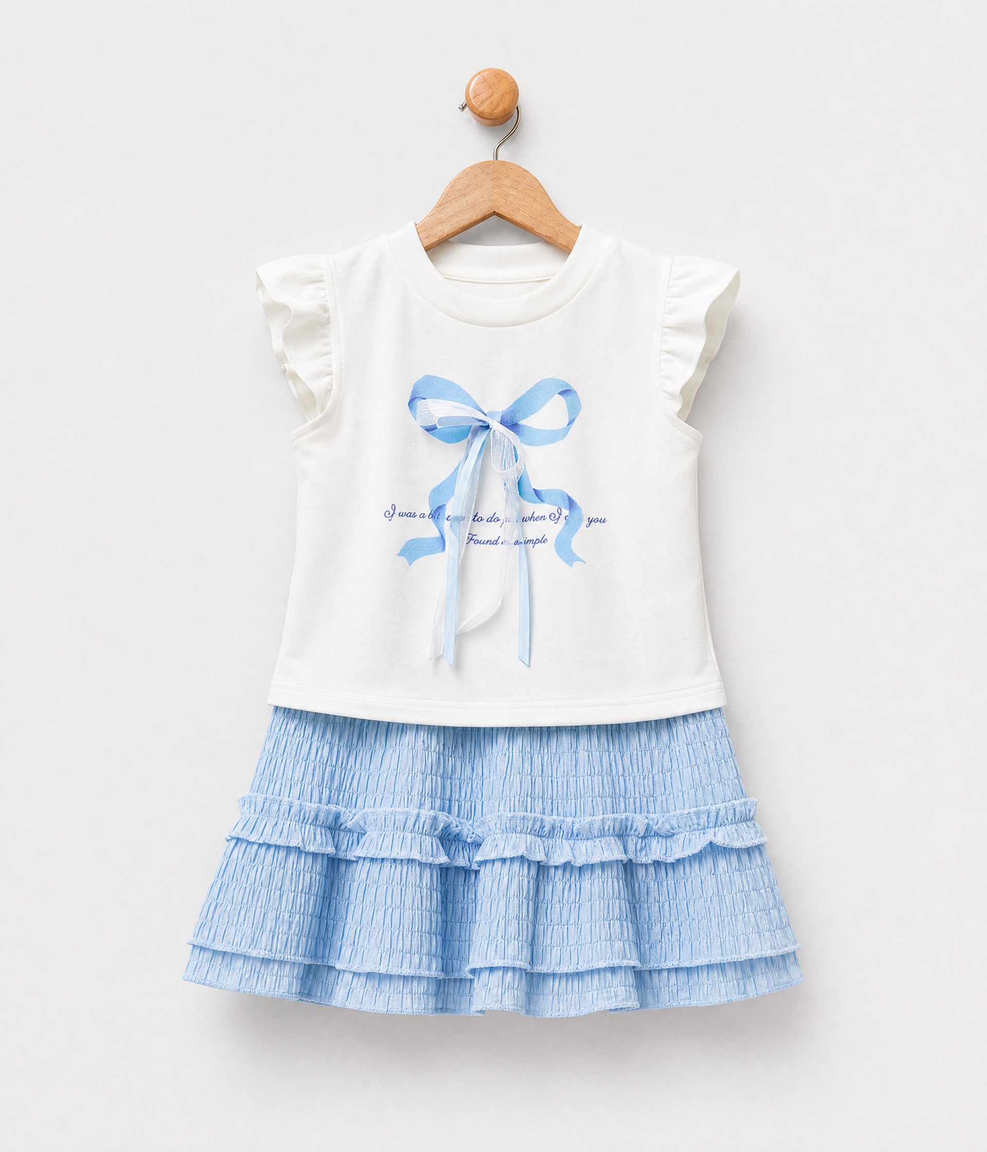 691487 Ensemble 2 pièces fille bleu ciel élégant – Image 1