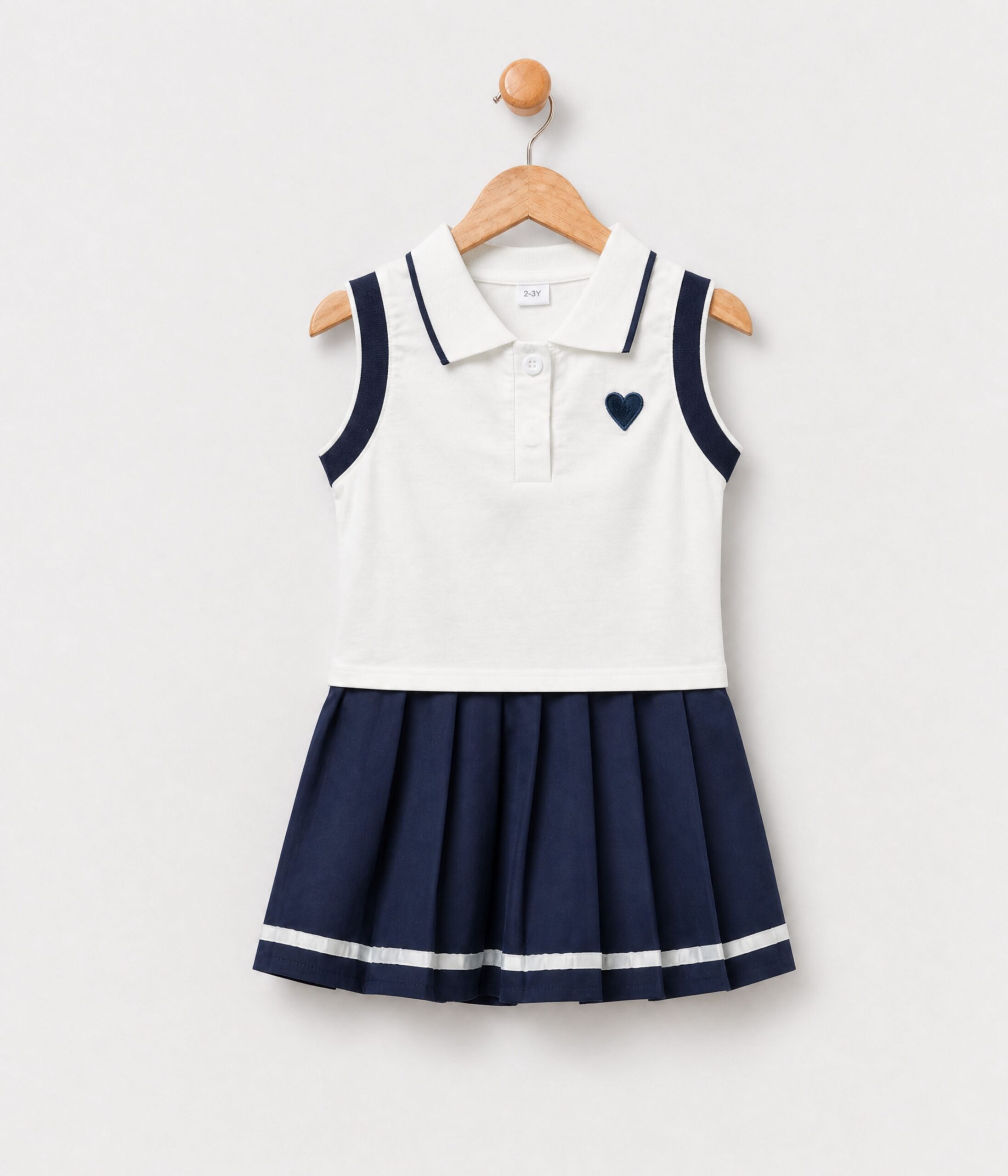 719981 Ensemble tennis blanc et marine pour fille – Image 1