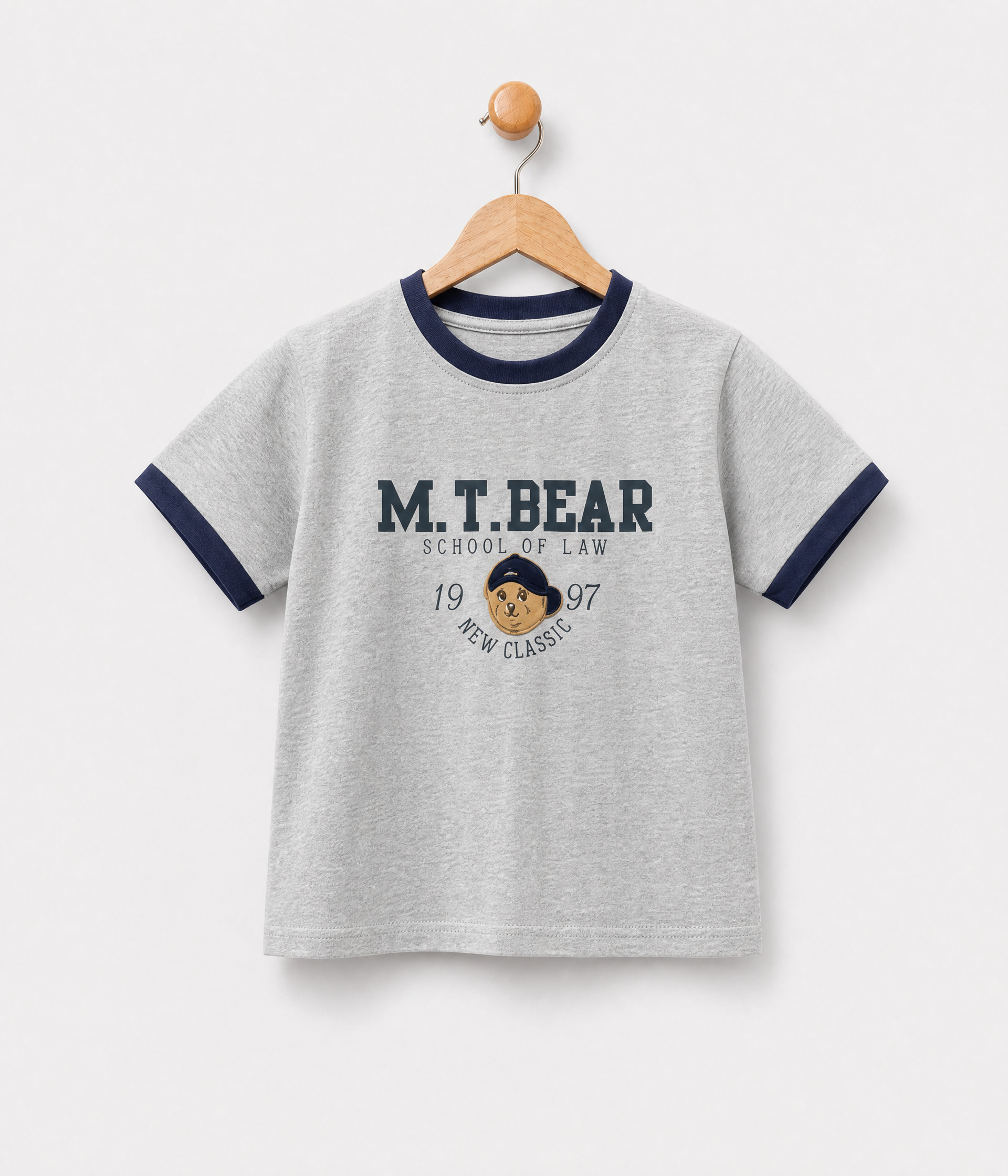 961529ds T-shirt enfant gris imprimé ours – Image 1