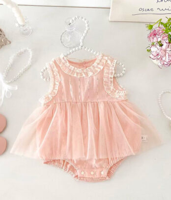 Robe barboteuse bébé rose poudré