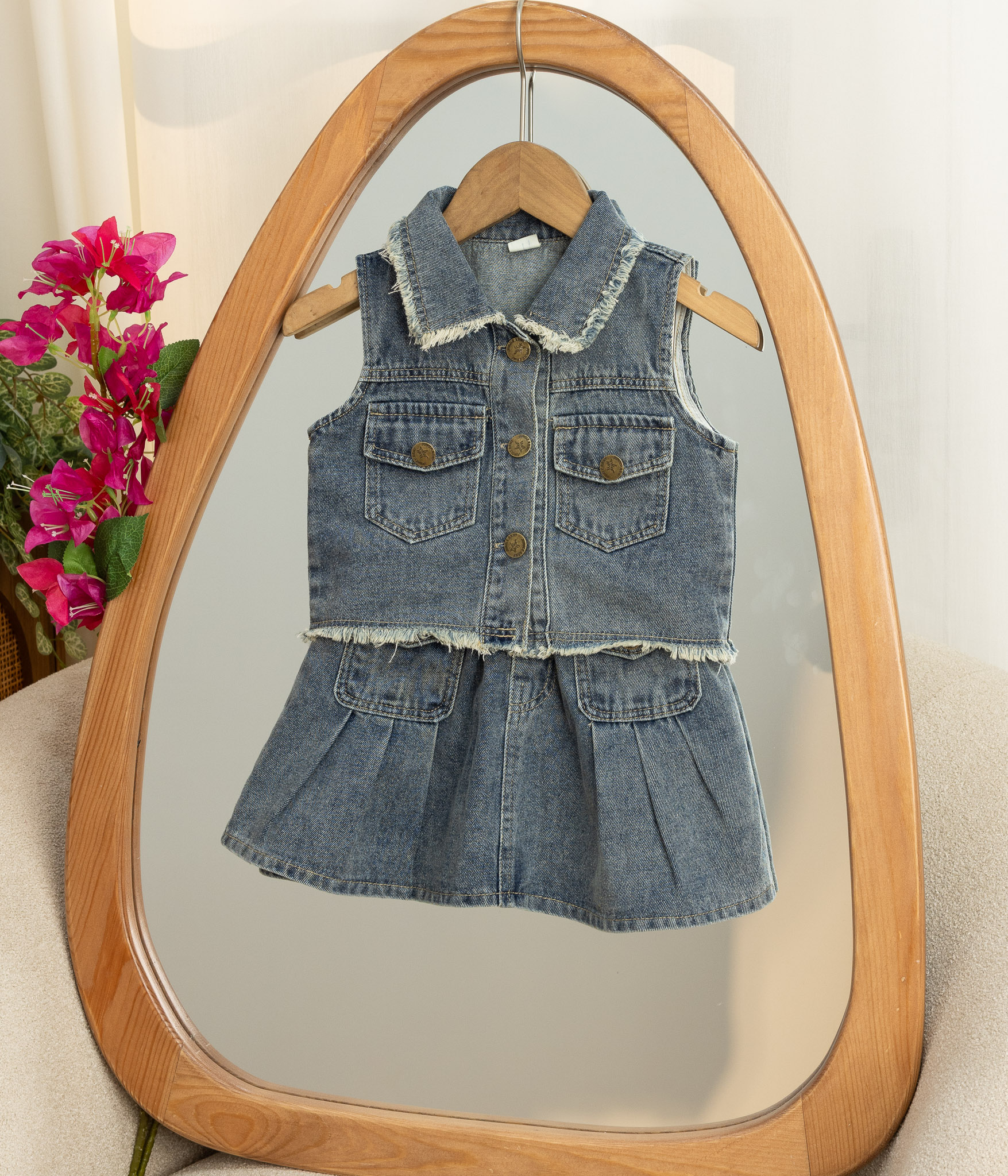 995878 (1) Ensemble 2 pièces fille denim casual – Image 1