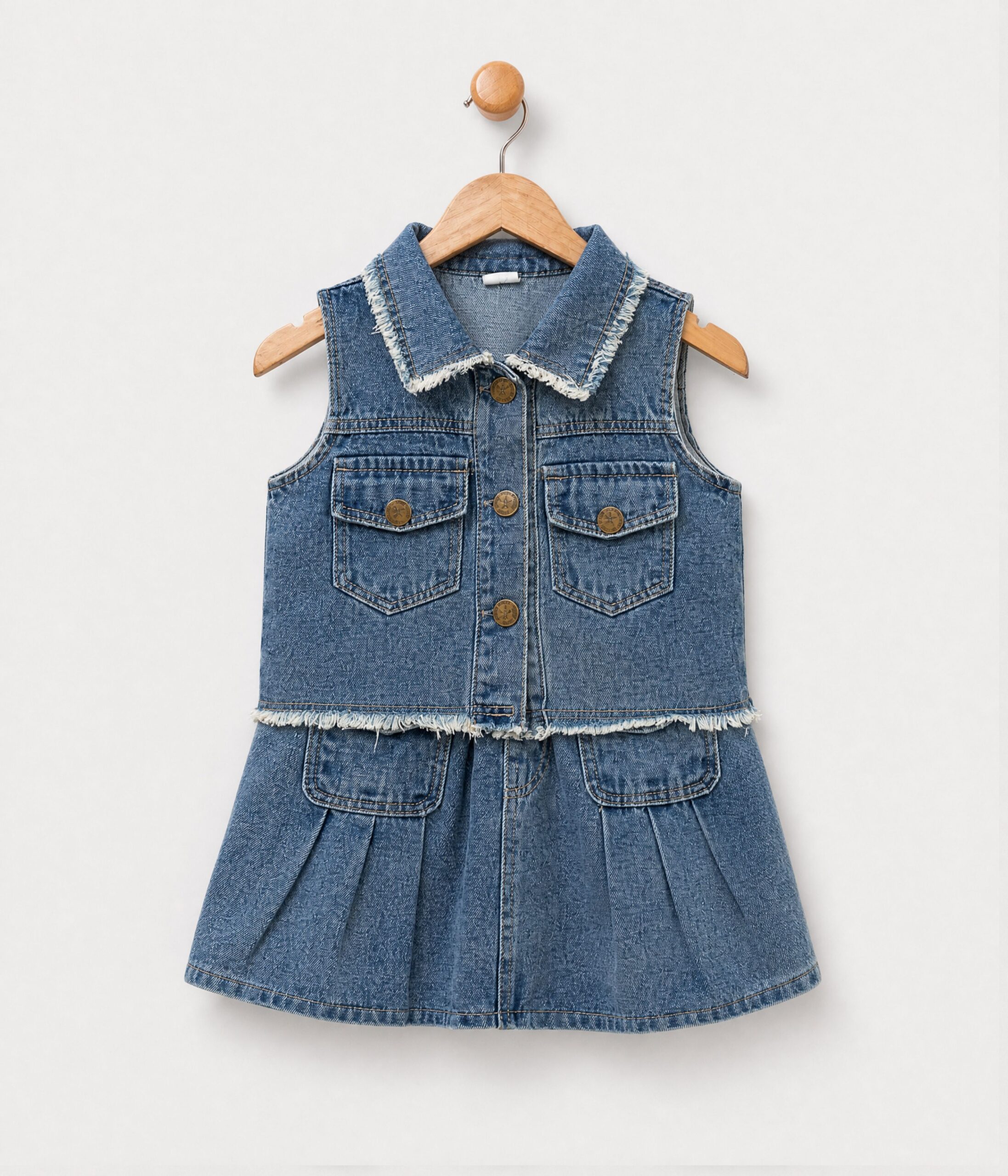 995878d Ensemble 2 pièces fille denim casual – Image 1