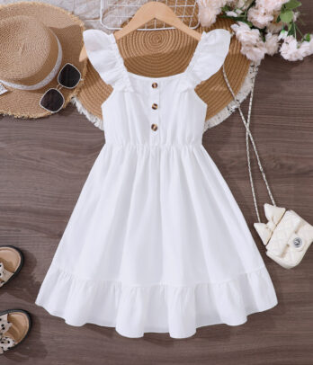 Robe d'été blanche pour fille blanche
