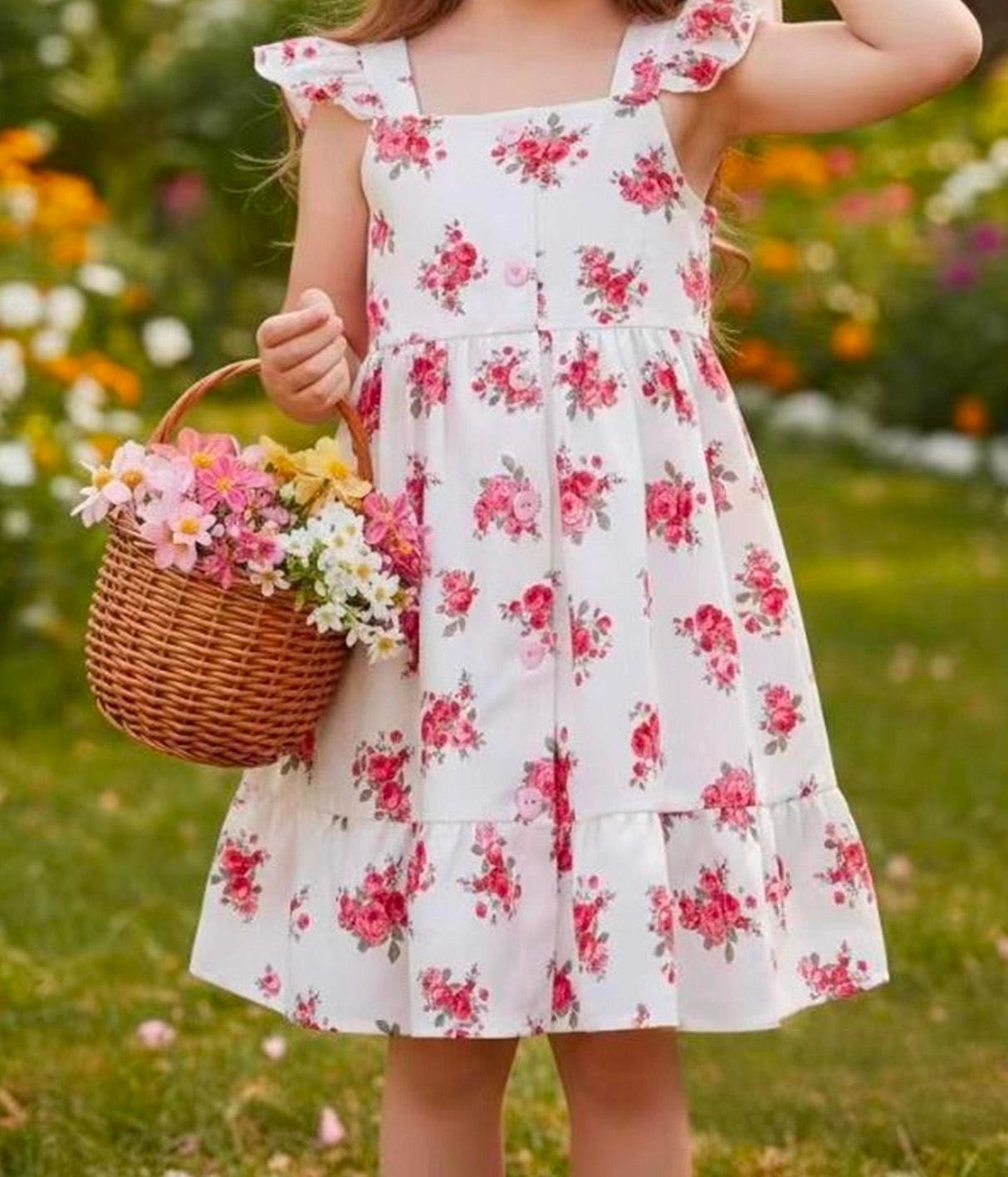 O1CN01HuB6y62DqL2QcgMBy_!!968238660-0-cib Robe bucolique rose aux motifs floraux – Image 1