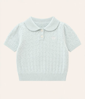 Polo bébé vert d’eau en maille