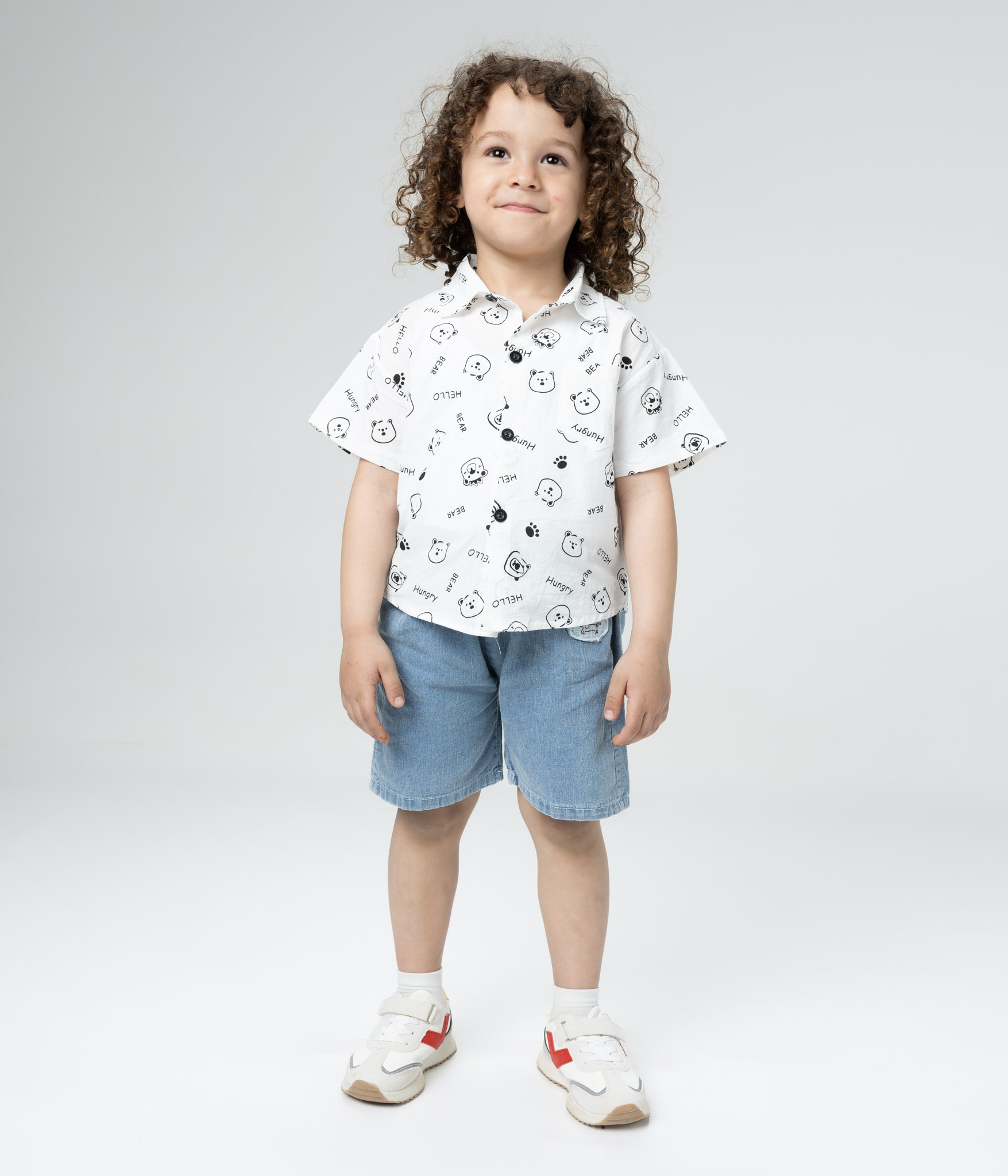 144514 (1)-Edit-2 Ensemble garçon 2 pièces chemise imprimée – Image 1