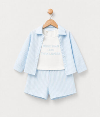 Ensemble fille 3 pièces bleu ciel