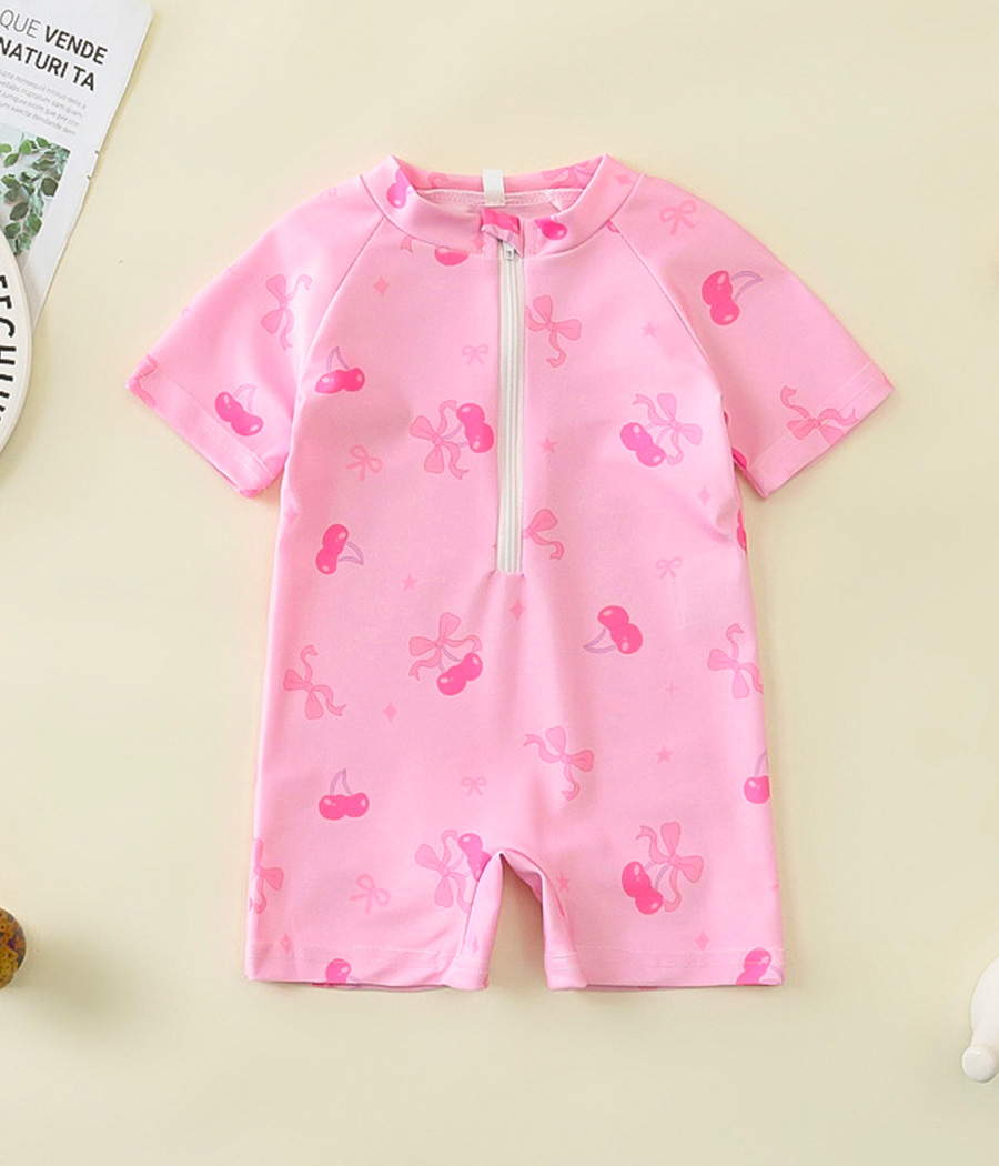 1719-157 (4) Maillot de bain fille une pièce rose – Image 1